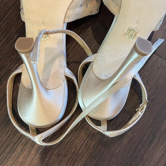 Badgley Mischka Cameryn Mesh Rhinestone Embellished Ankle Strap Dress Heels - Picture 6 of 7